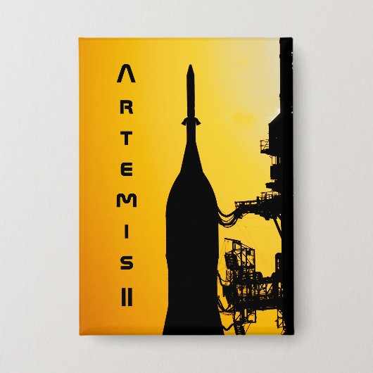 Artemis II auf der Startrampe Button (Vorderseite)