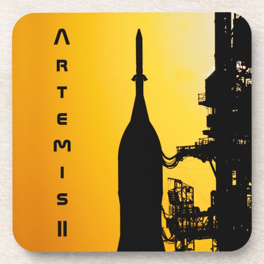 Artemis II auf der Startrampe Getränkeuntersetzer (Vorderseite)