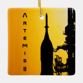 Artemis II auf der Startrampe Keramikornament