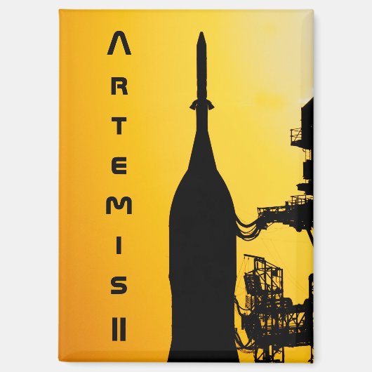 Artemis II auf der Startrampe Magnet (Vorderseite)