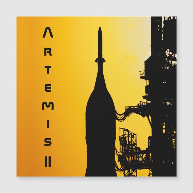 Artemis II auf der Startrampe Magnetkarte (Vorderseite)