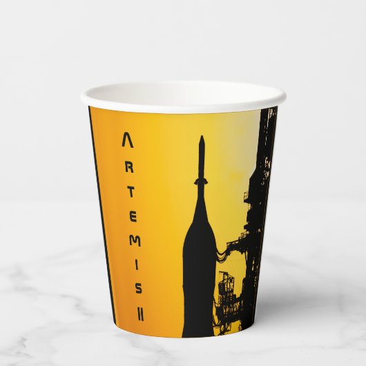 Artemis II auf der Startrampe Pappbecher (Rückseite)