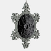 Artemis II Lunar Craters Schneeflocken Zinn-Ornament (Links)