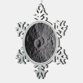 Artemis II Lunar Craters Schneeflocken Zinn-Ornament (Rechts)