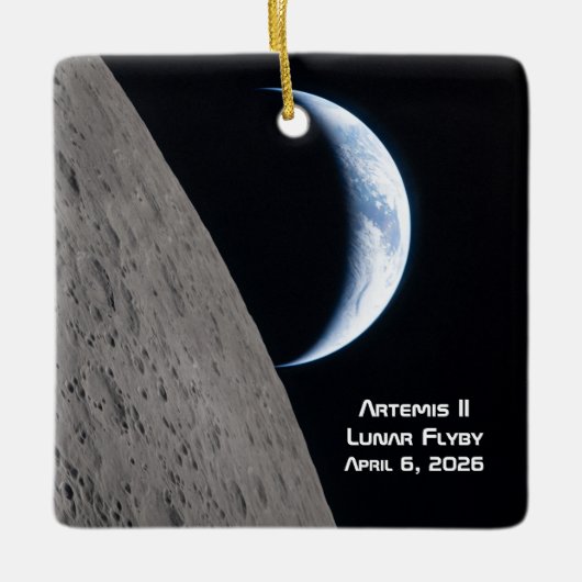 Artemis II Lunar Flyby Keramikornament (Vorderseite)