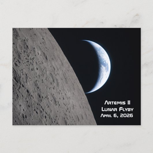Artemis II Lunar Flyby Postkarte (Vorderseite)