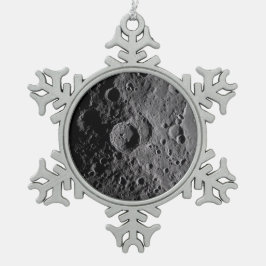 Artemis II Mondkrater Schneeflocken Zinn-Ornament