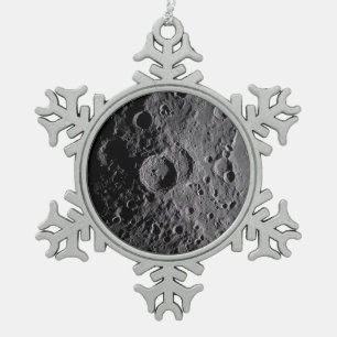 Artemis II Mondkrater Schneeflocken Zinn-Ornament