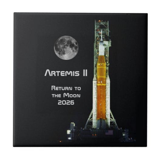 Artemis-II-Mondmission Fliese (Vorderseite)