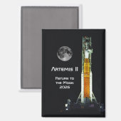 Artemis-II-Mondmission Magnet (Vorderseite/Rückseite)