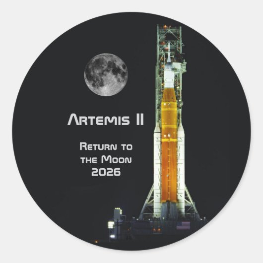 Artemis-II-Mondmission Runder Aufkleber (Vorderseite)