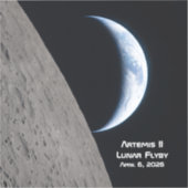 Artemis II Mondvorbeiflug Aufkleber (Vorderseite)