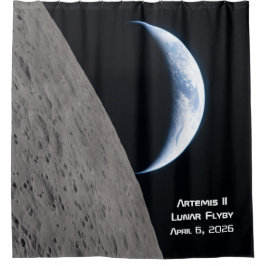 Artemis II Mondvorbeiflug Duschvorhang