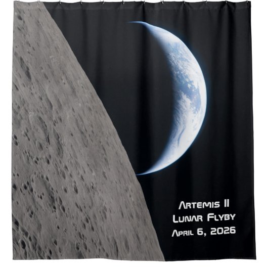 Artemis II Mondvorbeiflug Duschvorhang (Vorderseite)