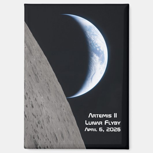 Artemis II Mondvorbeiflug Magnet (Vorderseite)