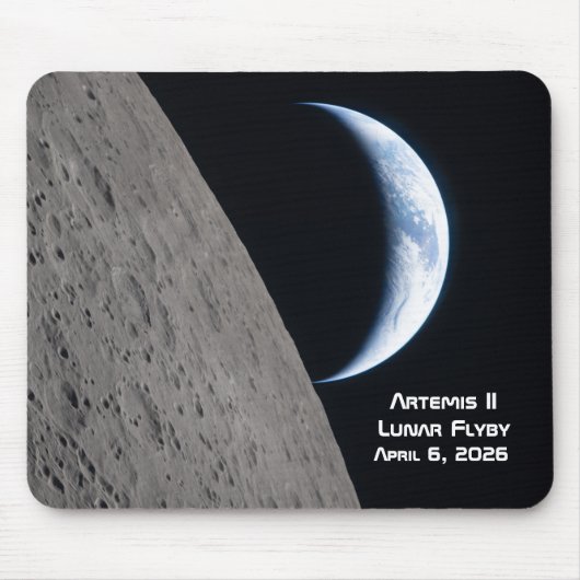 Artemis II Mondvorbeiflug Mousepad (Vorne)
