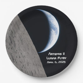 Artemis II Mondvorbeiflug Pappteller