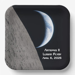 Artemis II Mondvorbeiflug Pappteller