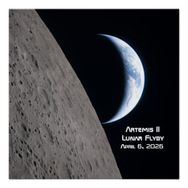 Artemis II Mondvorbeiflug Poster