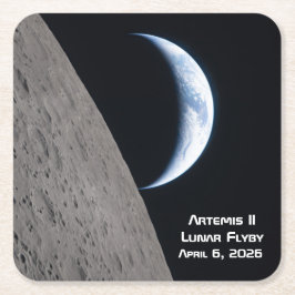 Artemis II Mondvorbeiflug Rechteckiger Pappuntersetzer