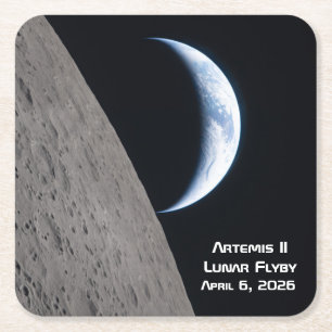 Artemis II Mondvorbeiflug Rechteckiger Pappuntersetzer