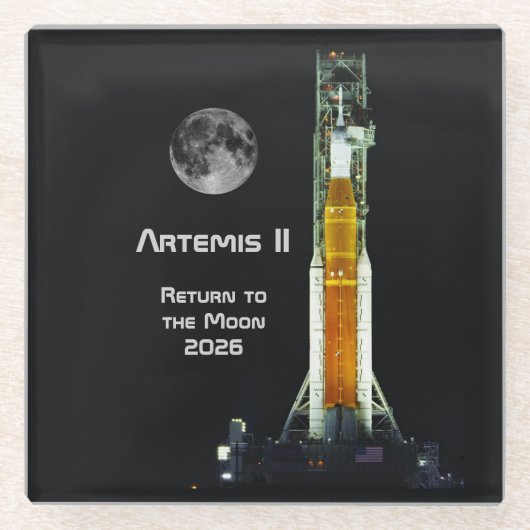 Artemis II Moon Mission Glasuntersetzer (Vorderseite)