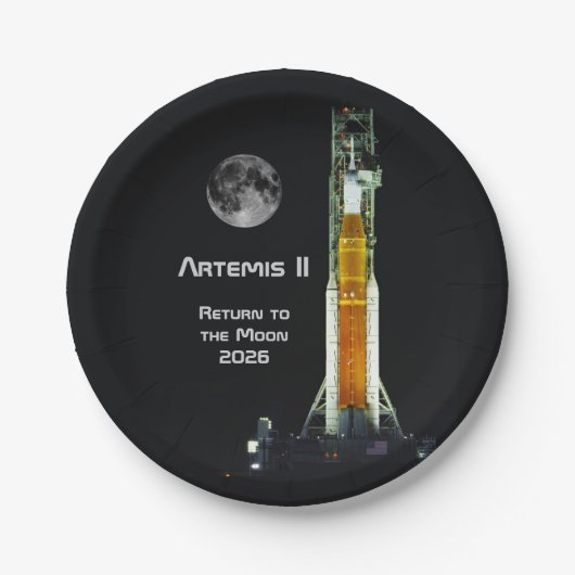 Artemis II Moon Mission Pappteller (Vorderseite)