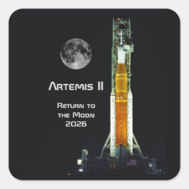 Artemis II Moon Mission Quadratischer Aufkleber