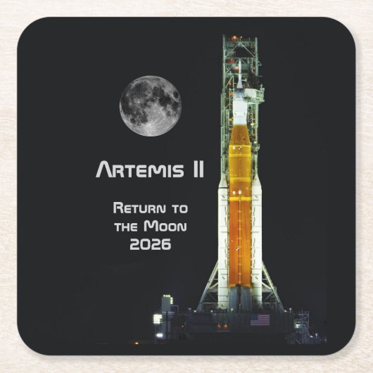 Artemis II Moon Mission Rechteckiger Pappuntersetzer (Vorderseite)