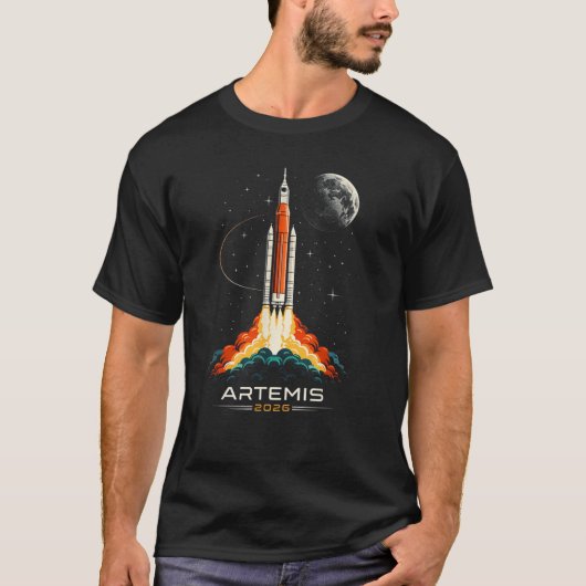 Artemis II Space Rocket Launch Mission T-Shirt (Vorderseite)