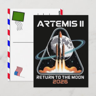 Artemis II Start in Richtung Mond 2026 Postkarte