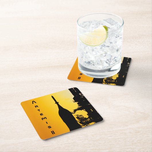 Artemis II to Launch Pad Rechteckiger Pappuntersetzer (Vor Ort)