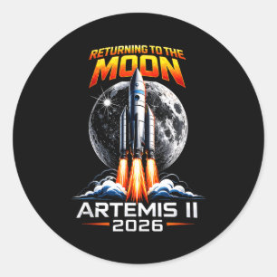 Artemis ii zurück zum Mond 2026 Geschenk für Männe Runder Aufkleber
