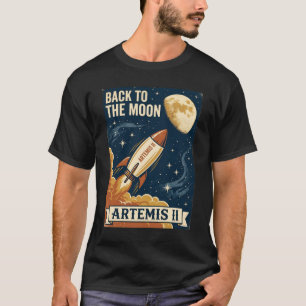 Artemis II Zurück zum Mond Vintage-Raumposter T-Shirt