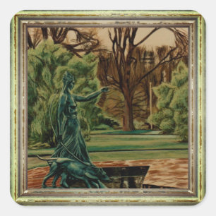 Artemis im Garten Quadratischer Aufkleber