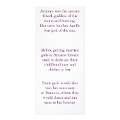 Artemis-Informationskarte Werbekarte (Hinten)