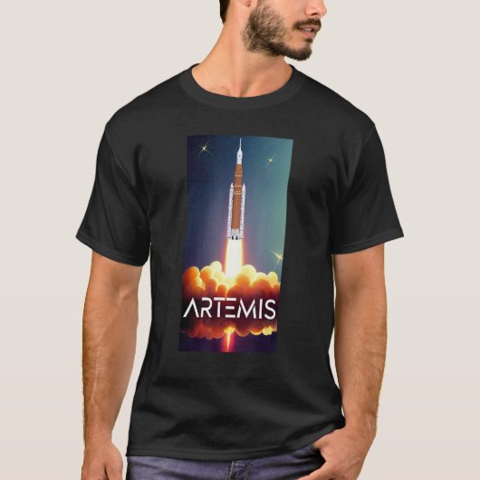 Artemis Launch SLS Moon Rocket T-Shirt (Vorderseite)