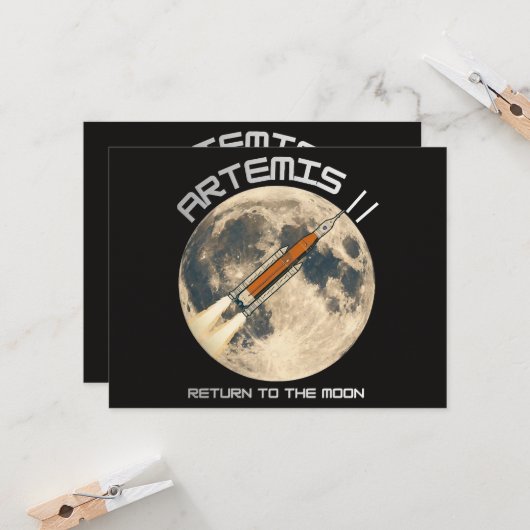 Artemis-Mondmission Einladung (Vorderseite/Rückseite Beispiel)