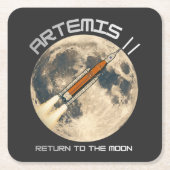 Artemis-Mondmission Rechteckiger Pappuntersetzer (Vorderseite)