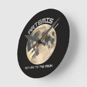 Artemis-Mondmission Runde Wanduhr (Winkel)
