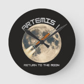 Artemis-Mondmission Runde Wanduhr (Vorderseite)