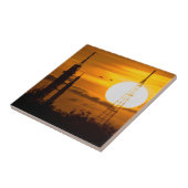 Artemis Moon Rocket bei Morgendämmerung Fliese (Seite)