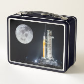 Artemis Moon Rocket bei Morgendämmerung Metall Brotdose (Rückseite)