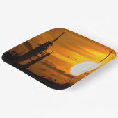 Artemis Moon Rocket bei Morgendämmerung Pappteller (Gewinkelt)