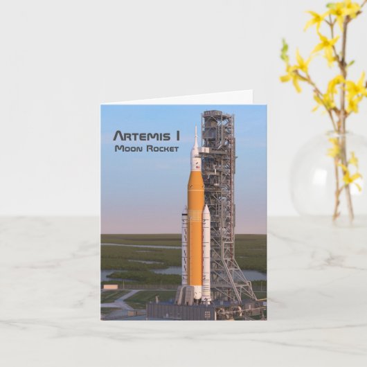 Artemis One Moon Rocket auf Pad Karte (Gelbe Blume)