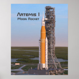 Artemis One Moon Rocket auf Pad Poster