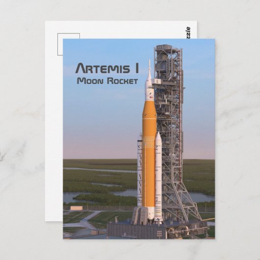 Artemis One Moon Rocket auf Pad Postkarte (Vorne/Hinten)