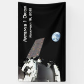 Artemis Orion Spacecraft Blauer Marmor Banner (Vertikal)