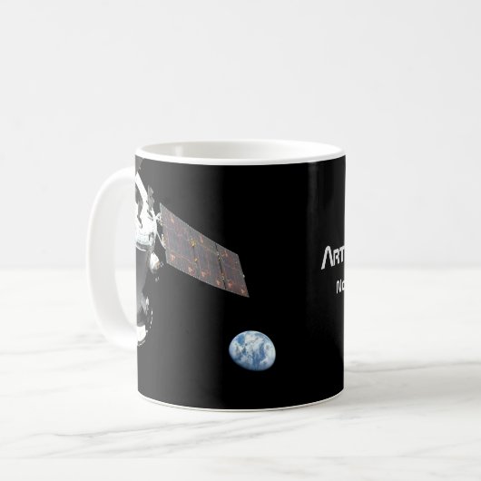Artemis Orion Spacecraft Blauer Marmor Kaffeetasse (Vorderseite Links)