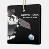 Artemis Orion Spacecraft Blauer Marmor Keramikornament (Links)